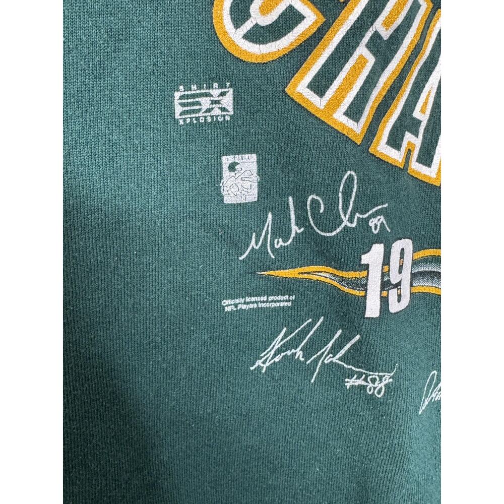 Vtg Green Bay Packers Sweatshirt Mens 2XL Green Crewneck NFL Football Delta 90s - Picture 7 of 12